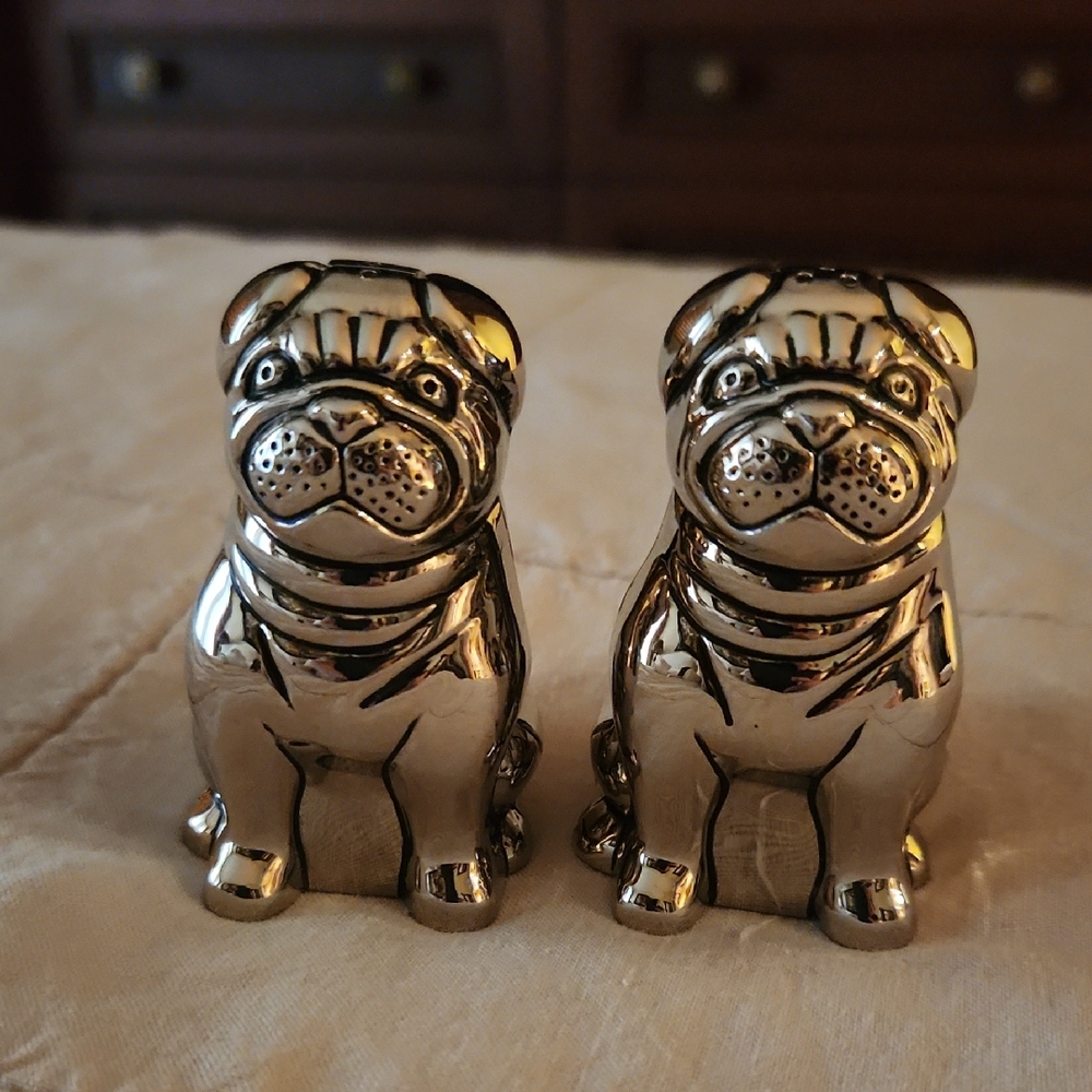 Godinger Silver Pug Salt and Pepper Shakers